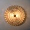 Textured Glass & Brass Flush Mount Wall Sconce by Helena Tynell, 1960s 10