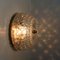 Textured Glass & Brass Flush Mount Wall Sconce by Helena Tynell, 1960s 2