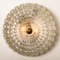 Textured Glass & Brass Flush Mount Wall Sconce by Helena Tynell, 1960s 9