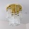 Brass and Glass Flush Mount Chandelier from Limburg Glashütte, 1970 10