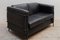 Harvink Black Leather 2-Seat Sofa, 1980s 2