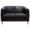 Harvink Black Leather 2-Seat Sofa, 1980s 1
