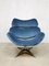 Dutch Swivel Chair from Rohe Noordwolde in Blue Velvet, Image 1