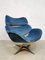 Dutch Swivel Chair from Rohe Noordwolde in Blue Velvet 3