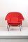 Chaise Womb Dynamic Knoll en Tissu avec Ottomane par Eero Saarinen pour Knoll, Set de 2 3