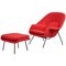 Knoll Dynamic Fabric Womb Chair with Ottoman by Eero Saarinen for Knoll, Set of 2, Image 1