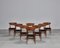 Danish Modern Dining Chairs in Teak & Black Leather by Inge Rubino, 1963, Set of 8 12