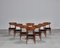 Danish Modern Esszimmerstühle aus Teak & schwarzem Leder von Inge Rubino, 1963, 8er Set 12