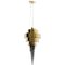 Pendant Light with Layered Brass and Smoked Swarovski Crystals, Image 1