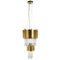 Pendant Light in Brass with Crystal Glass Details 1