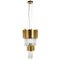 Pendant Light in Brass with Crystal Glass Details, Image 1