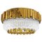 Flush Light in Gold-Plated Brass and Crystal Glass 1