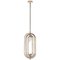 Pendant Light in Brass and Aluminum with Tube Details, Image 1
