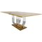 Vintage Acrylic Glass and Brass Dining Table, 1970s, Image 1