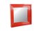 Red Plastic Wall Mirror, 1970s 3