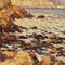 Dipinto piccolo paesaggio marino, olio su tela, inizio XX secolo, Immagine 5