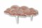 Mesa de centro Scagliola rosa hecha a mano con forma de nube y patas de madera blanca de Cupioli Luxury Living, Imagen 1