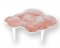 Mesa de centro Scagliola rosa hecha a mano con forma de nube y patas de madera blanca de Cupioli Luxury Living, Imagen 1