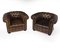 English Leather Chesterfield Club Chairs, 1960s, Set of 2 1