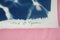 Mouvement en Soie Bleu Classique, Cyanotype sur Papier Aquarelle, Contemporain Romantic 2019 14