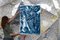 Movimento classico in seta blu, cianotipo su carta acquerello, 2019 contemporaneo, Immagine 6
