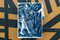 Movimento classico in seta blu, cianotipo su carta acquerello, 2019 contemporaneo, Immagine 4