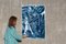 Classic Blue Silk Movement, Cyanotype on Watercolor Paper, Contemporary Romantic 2019 2