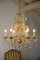 Maria Theresa Chandelier in Gilt Iron with Glass Pendants Drops, 1970s 2