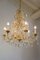 Maria Theresa Chandelier in Gilt Iron with Glass Pendants Drops, 1970s 5