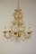 Maria Theresa Chandelier in Gilt Iron with Glass Pendants Drops, 1970s 9