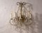 Wrought Iron Wall Lamp with Glass Hanging Drops, 1970s 1