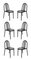 No. 222 Black Stackable Dining Chairs by Robert Mallet-Stevens, 1960s, Set of 6 2