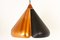 Lámpara colgante danesa de cobre y negro, años 60, Imagen 3