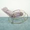Vintage Metal Rocking Chair & Ottoman by Guido Faleschini, 1970s, Set of 2 1