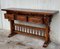 Baroque Console Table in Walnut with Three Carved Drawers and Stretcher, Image 8