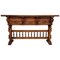 Baroque Console Table in Walnut with Three Carved Drawers and Stretcher, Image 1