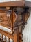 Barocker Konsolentisch aus Walnuss mit Drei Geschnitzten Schubladen und Keilrahmen 13