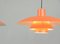 Orange Modell PH4 Deckenlampe von Poul Henningsen für Louis Poulsen, 1960er 10