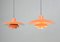 Lampada da soffitto modello PH4 arancione di Poul Henningsen per Louis Poulsen, anni '60, Immagine 1
