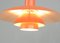 Lampada da soffitto modello PH4 arancione di Poul Henningsen per Louis Poulsen, anni '60, Immagine 6
