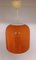 Vintage Ceiling Lamp In Orange Enamel Glass On White Painted Metal Mount 2