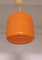 Vintage Ceiling Lamp In Orange Enamel Glass On White Painted Metal Mount 3