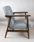 Fauteuil Vintage Bleu Gris, 1970s, 2