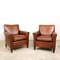 Vintage Cognac Colored Bendic Sheep Leather Armchairs, Set of 2 1