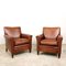 Vintage Cognac Colored Bendic Sheep Leather Armchairs, Set of 2 3