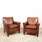 Vintage Cognac Colored Bendic Sheep Leather Armchairs, Set of 2 2