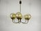 Mid-Century Brass 6-Arm Sputnik Chandelier, 1960s 7