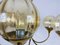 Lámpara de araña Sputnik Mid-Century de latón con seis brazos, años 60, Imagen 6