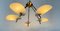 Lámpara de araña Sputnik italiana Mid-Century de latón con cinco brazos, años 50, Imagen 3