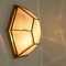 White Hexional Glass & Brass Flush Mounts or Wall Lights from Limburg, Set of 3 5